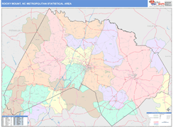 Rocky Mount Metro Area Digital Map Color Cast Style